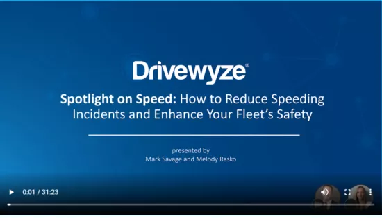 Drivewyze Safety+ webinar on Operation Safe Driver speeding focus